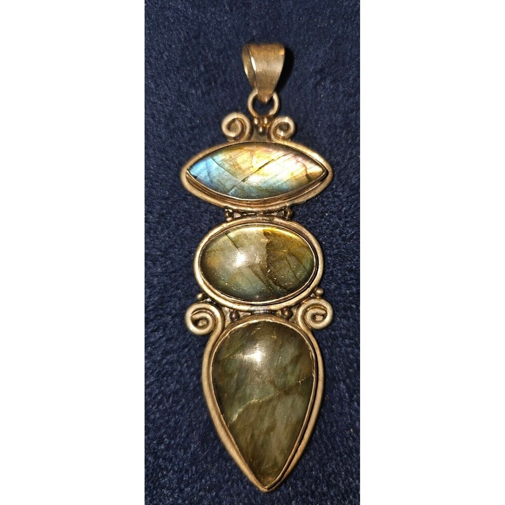 Labradorite 925 Silver Pendant Charm
